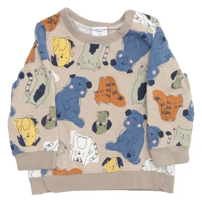 Collegetröja (Beige, Blå, Flerfärgad) från Polarn O. Pyret Elastan, Ekologisk bomull