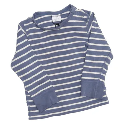 Långärmad t-shirt (Blå, Vit) från Polarn O. Pyret Ekologisk bomull