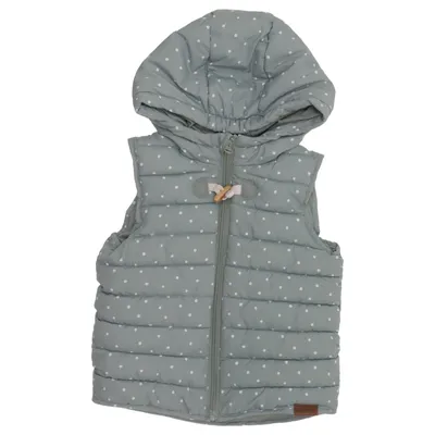 Outer vest (Green, White) from Topomini Cotton, Recycled polyester