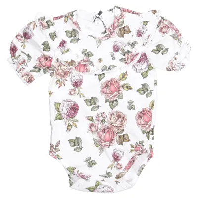 Romper (Wit, Roze, Groen) van Helen Katoen, Elastaan