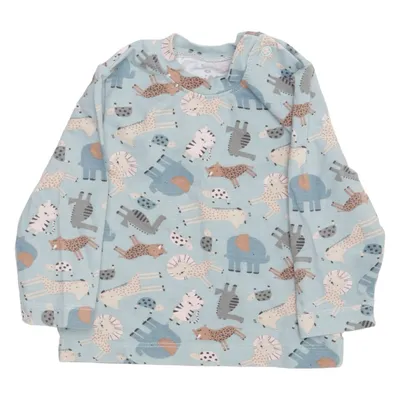 Långärmad t-shirt (Blå, Flerfärgad) från ICA I Love Eco Elastan, Ekologisk bomull