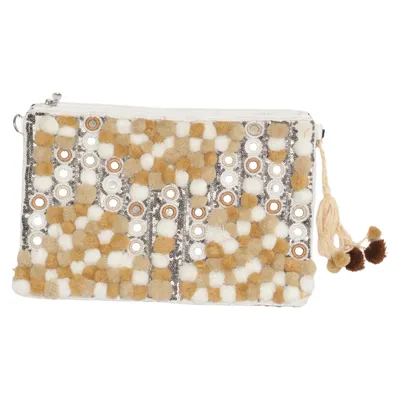 Clutchtaske (Beige, Hvid, Flerfarvet)