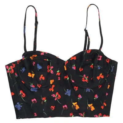 Bustier (Svart, Flerfärgad) från Topshop Bomull, Elastan