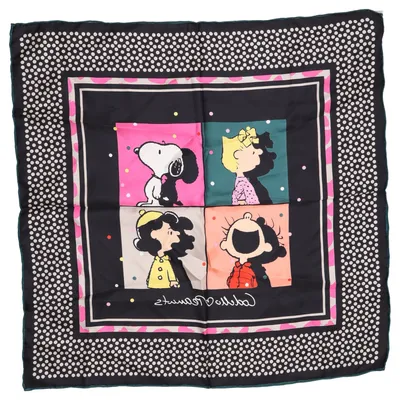 Handkerchief (Black, Multicolored) from CODELLO x PEANUTS Silk
