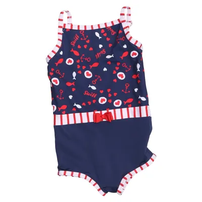 Maillot de bain une pièce (Bleu, Rouge, Blanc) de Steiff Élasthane, Polyester