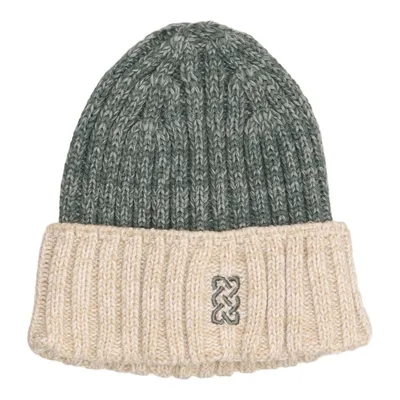 Beanie (Groen, Beige) van Patrick Francis Acryl, Gerecycled polyester