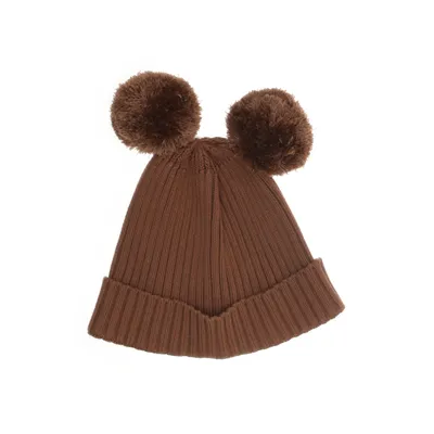 Pompon muts (Bruin) van Mini Rodini Katoen, Polyester