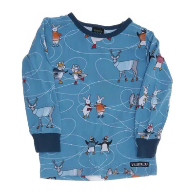 Lange mouwen shirt (Blauw) van Villervalla Organisch katoen, Elastaan