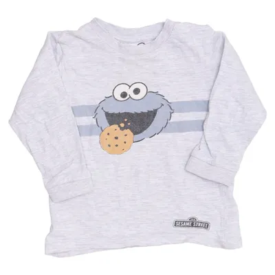 T-shirt à manches longues (Gris) de Sesame Street Coton, Polyester