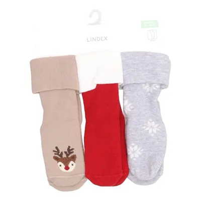 Sokken (Beige, Rood, Grijs) van Lindex