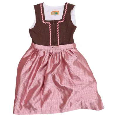 Dirndl (Brown, Pink, White) from Bärwolf Cotton, Polyester