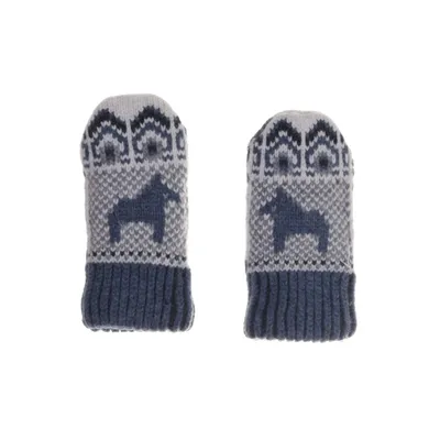 Mittens (Blue, Multicolored) from Öjbro Vantfabrik Merino wool