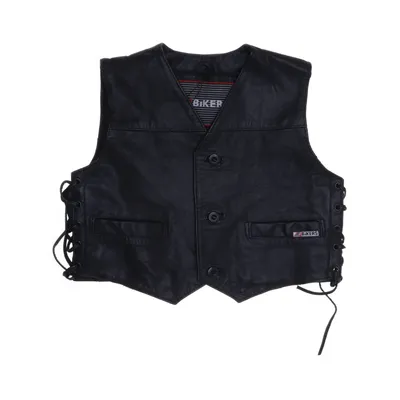 Leather vest (Black) from 4 Bikers Leather, Polyester