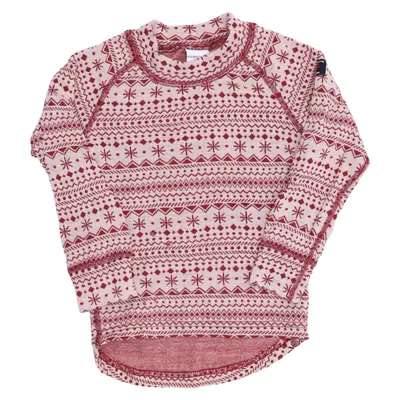 Julesweater (Rød, Beige) fra Polarn O. Pyret Merinould