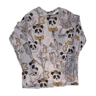 Long sleeve T-shirt (White, Multicolored) from Oh La La x Mini Rodini Elastane, Tencel