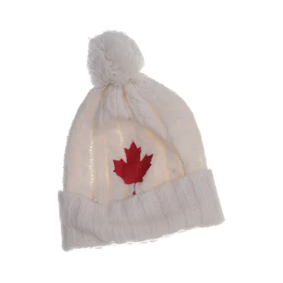 Toppluva (Vit, Röd) från Canada Snow Akryl, Merinoull