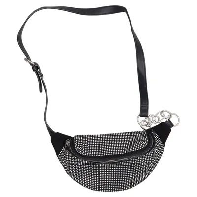 Waist bag (Black, Silver) from Bershka Accessories Polyester