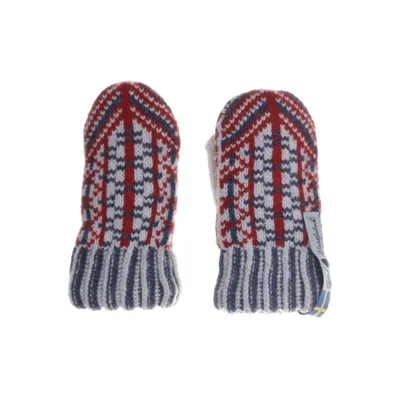 Mittens (White, Multicolored) from Öjbro Vantfabrik Merino wool