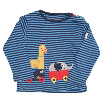 Långärmad t-shirt (Blå, Flerfärgad) från Frugi Elastan, Ekologisk bomull