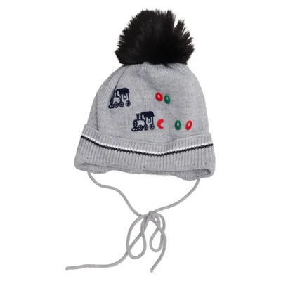 Bobble hat (Gray, Multicolored) from Perfect Acrylic