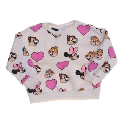 Sweatshirt (Hvid, Pink, Flerfarvet) fra Zara x Disney Bomuld, Polyester