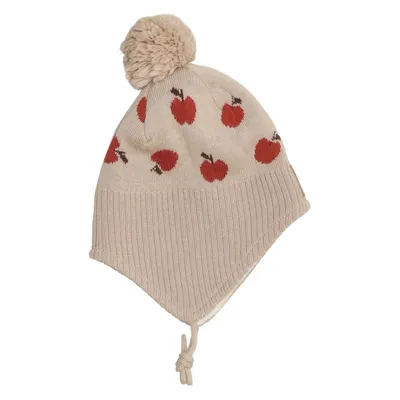 Bonnet à pompon (Beige, Rouge) de Kuling Laine de mouton, Polyester