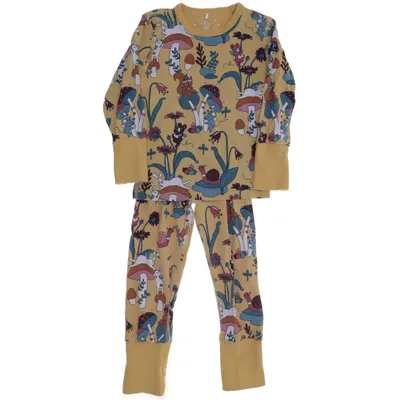 Pyjama (Geel, Meerkleurig) van Polarn O. Pyret Katoen, Elastaan
