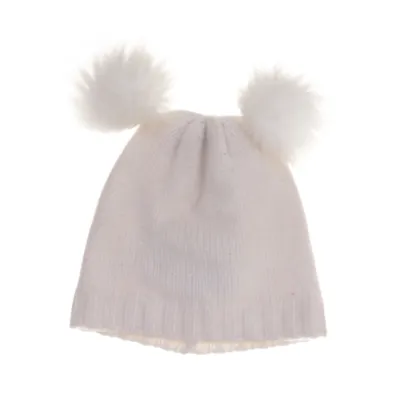 Pompon muts (Wit) van Livly Kasjmier, Metallvezel