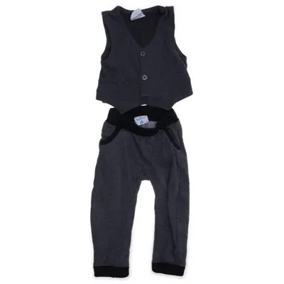 Ensemble (Gris, Noir) de Topomini Coton biologique, Polyester