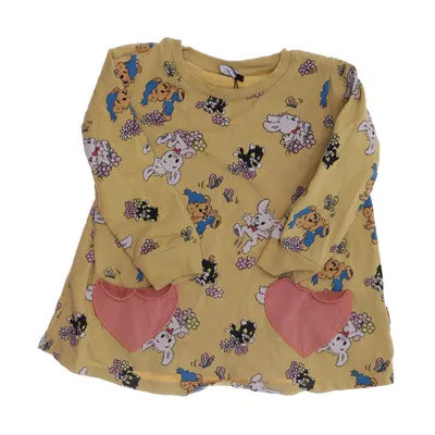 Klänning (Gul, Flerfärgad) från Bamse by Lindex Bomull, Elastan
