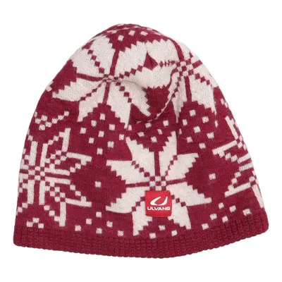 Beanie (Red, White) from Ulvang Wool