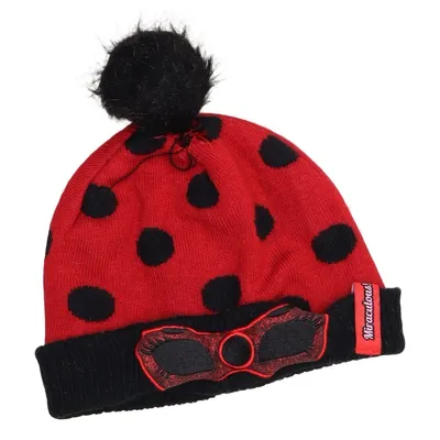 Bonnet à pompon (Rouge, Noir) de Miraculous Acrylique, Polyester