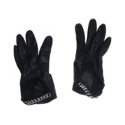 Leather gloves (Black) from H&M Polyester, Leather