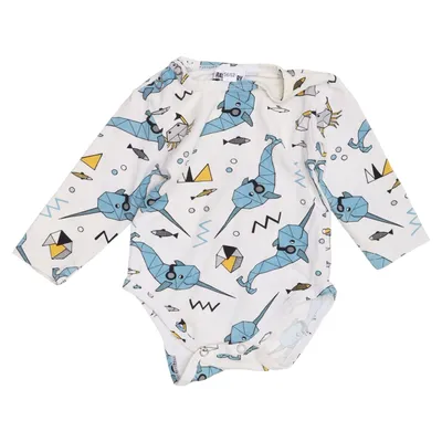 Body (White, Blue, Yellow) from Raspberry Republic Elastane, Organic cotton