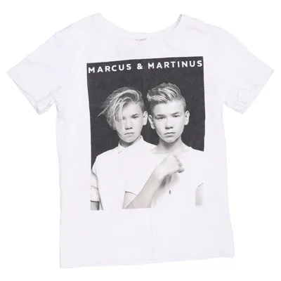 T-shirt (Hvid, Grå, Sort) fra Marcus & Martinus x H&M Polyester, Bomuld