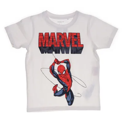 T-shirt (Wit, Rood, Meerkleurig) van Name It Katoen, Elastaan