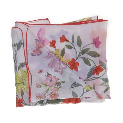 Neckerchief (White, Multicolored) from Hallhuber Silk