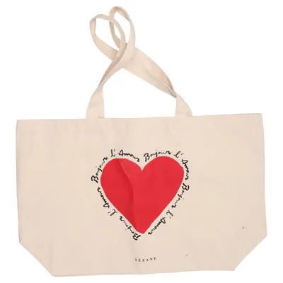 Sac en toile (Beige, Rouge) de Sézane