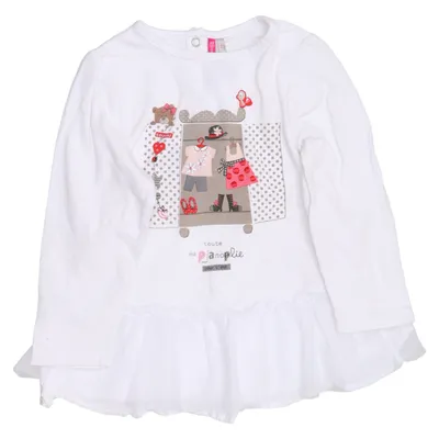 T-shirt à manches longues (Blanc) de Baby Girl Coton, Polyester
