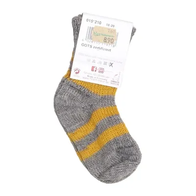 Chaussettes tricotées (Gris, Jaune) de Hirsch-Natur Laine