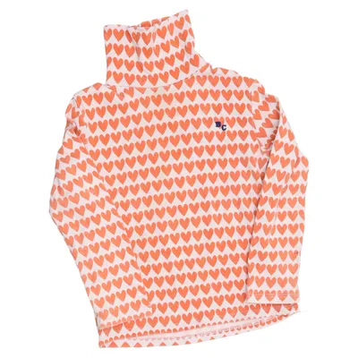Turtleneck (Hvid, Orange) fra Bobo Choses Elastan, Økologisk bomuld