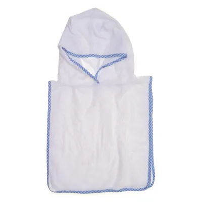 Badcape (Vit, Blå) från IA BON Bomull