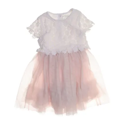 Brudnäbbsklänning (Rosa, Vit) från Little Stitches Bomull, Polyester