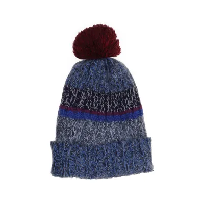 Bobble hat (Blue, Multicolored) from Hilfiger Collection Acrylic, Mohair, Polyamide, Wool