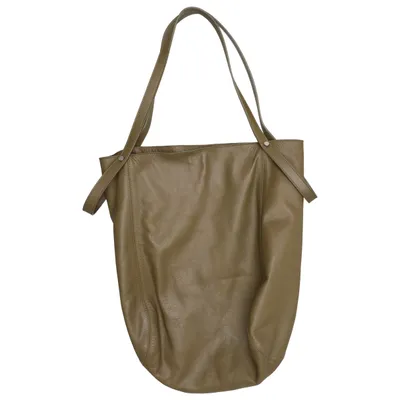 Handbag (Green) from COS Cotton, Leather, Polyester