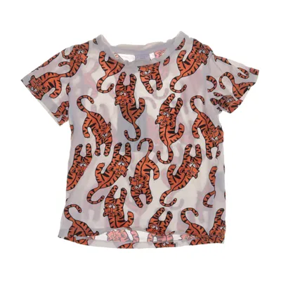 T-shirt (White, Orange, Black) from Lindex Kids Cotton