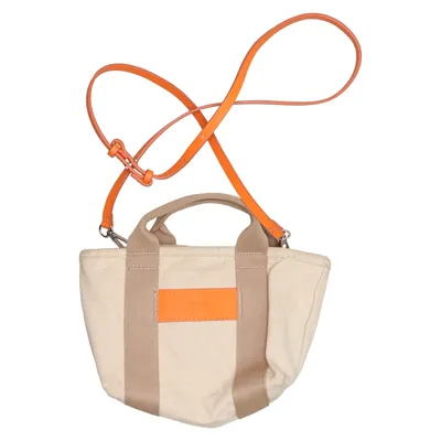 Sac en toile (Beige, Orange) de Arket Coton, Cuir, Polyester