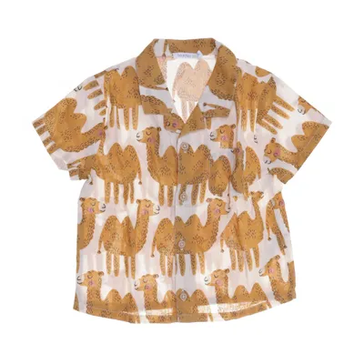 Short sleeve shirt (White, Brown) from Bout'chou