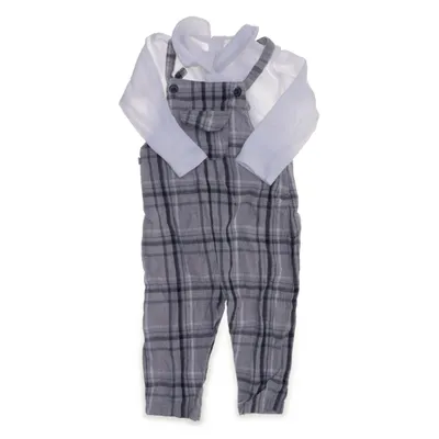 Hängselbyxor (Grå, Blå) från George Bomull