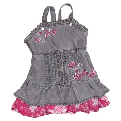 Hängselklänning (Grå, Rosa, Vit) från Pampolina Bomull, Lyocell, Polyester